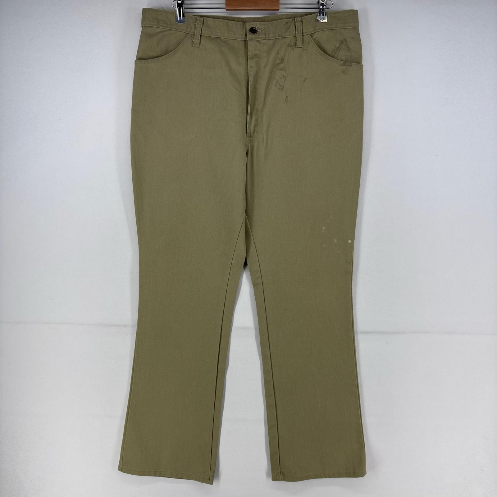 古着 80's/80年代 ディッキーズ Dickies USA製 パンツ チノパン ワーク ストレート ジップ チビタグ w40 L32 ベージュ メンズ