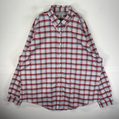古着 ブルックスブラザーズ Brooks Brothers 長袖シャツ ワンポ 1818 BD 2XL レッド系 チェック メンズ