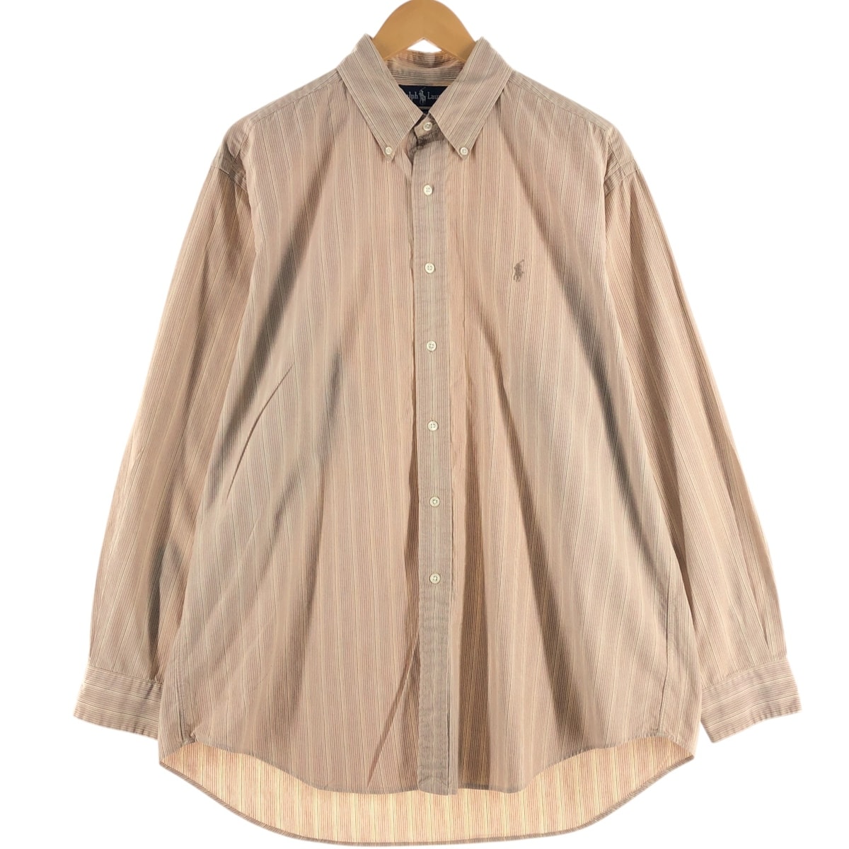 古着 ラルフローレン Ralph Lauren BLAIRE 長袖 ボタンダウンストライプシャツ メンズL相当/eaa512386