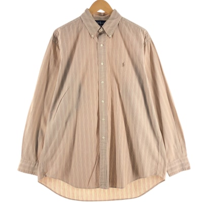 古着 ラルフローレン Ralph Lauren BLAIRE 長袖 ボタンダウンストライプシャツ メンズL相当/eaa512386