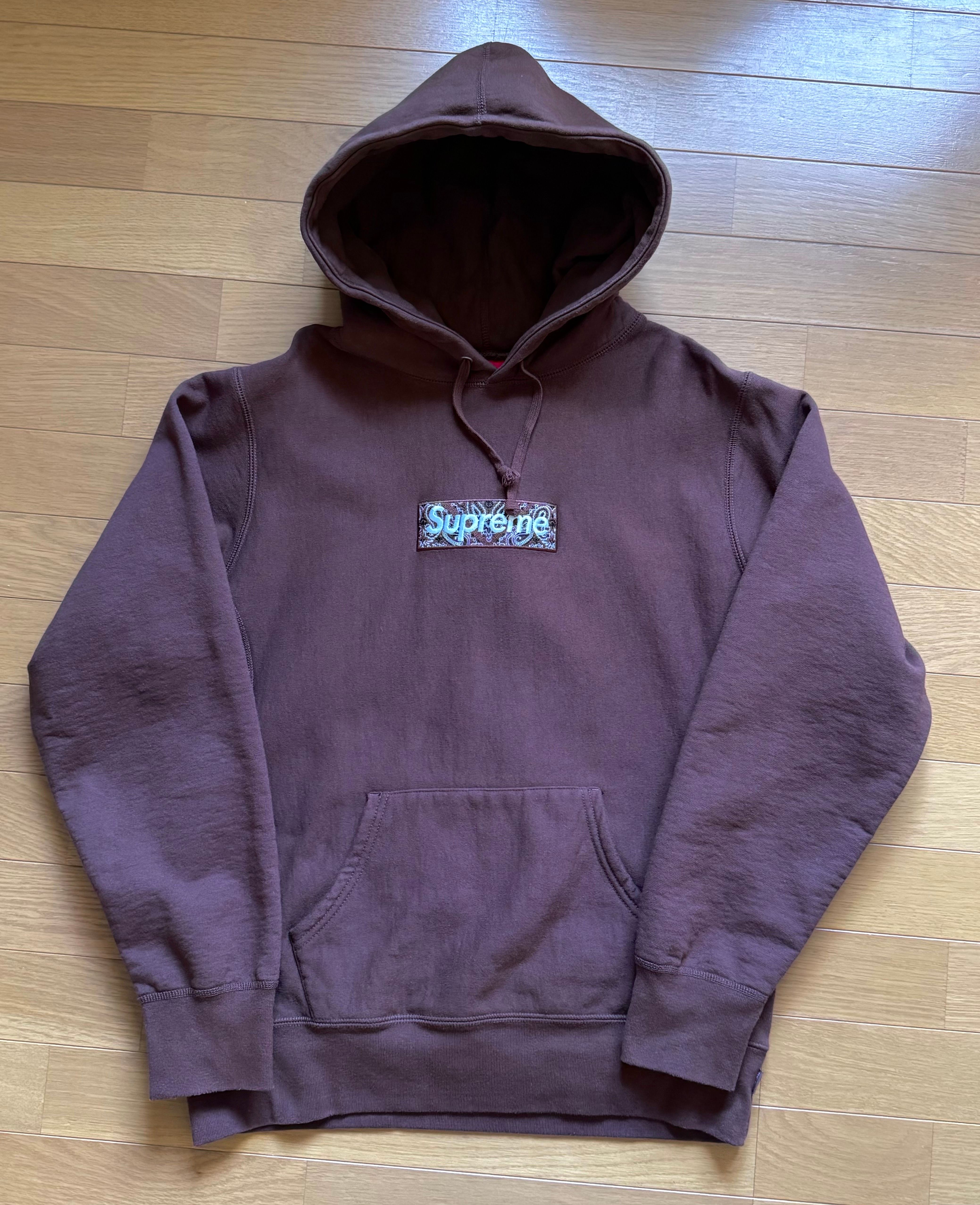 Supreme Bandana Box Logo Hooded Sweatshirt "Brown"