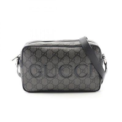 グッチ GUCCI GGスプリーム ショルダーバッグ バッグ PVCコーティングキャンバス レザー メンズ グレー系 / ブラック系 768391 【中古】