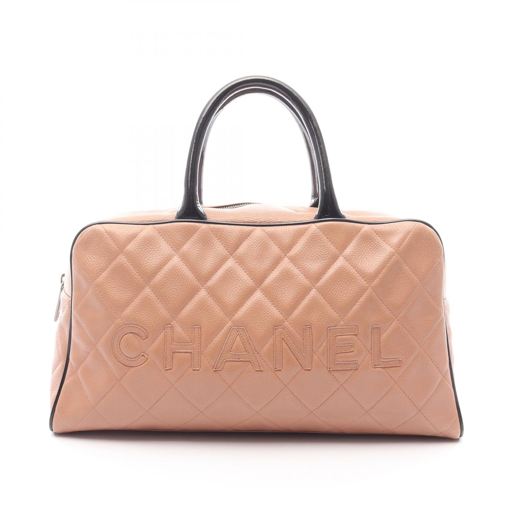 シャネル CHANEL マトラッセ ハンドバッグ バッグ キャビアスキン(グレインドカーフ) パテントレザー レディース ピンク系 / ブラック系 15685 【中古】