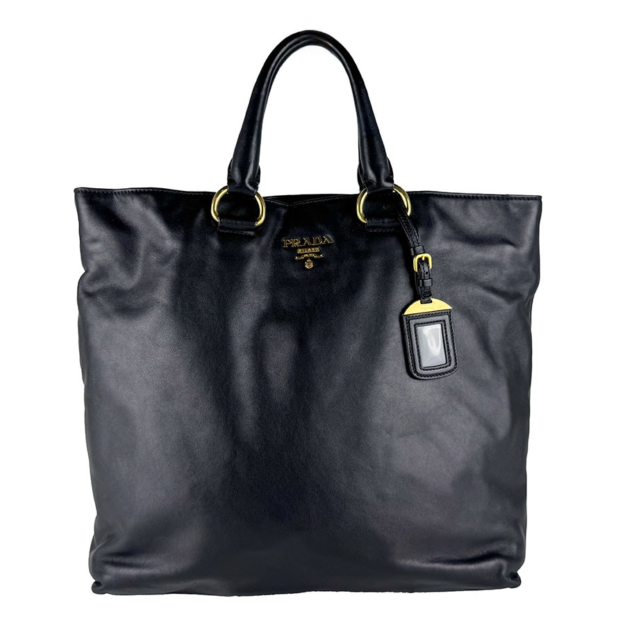 プラダ PRADA ショルダーバッグ ハンドバッグ レザー ブラック ユニセックス BN1713【中古】 z10762