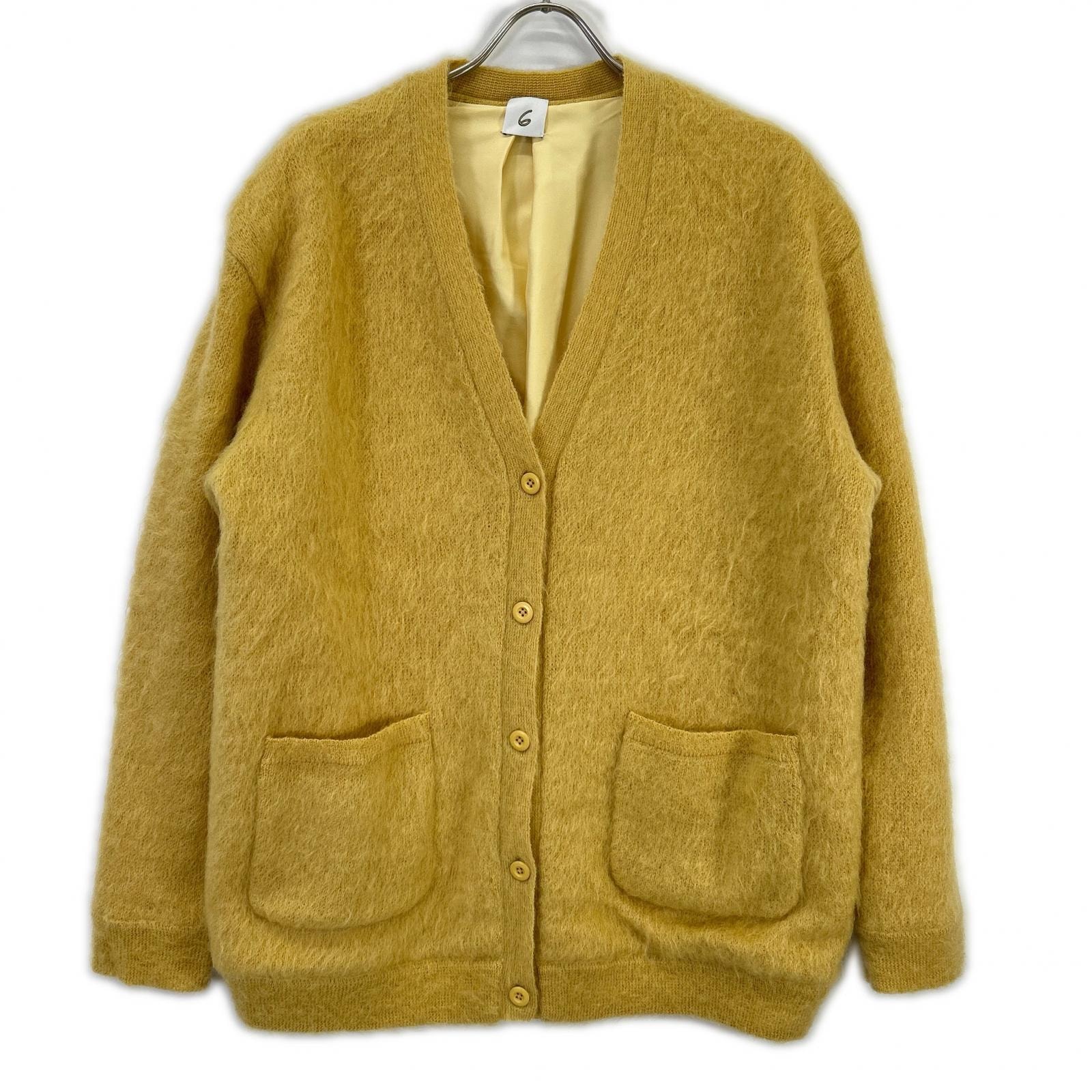 ロク 8628-105-0033 イエロー MOHAIR CARDIGAN カーディガン