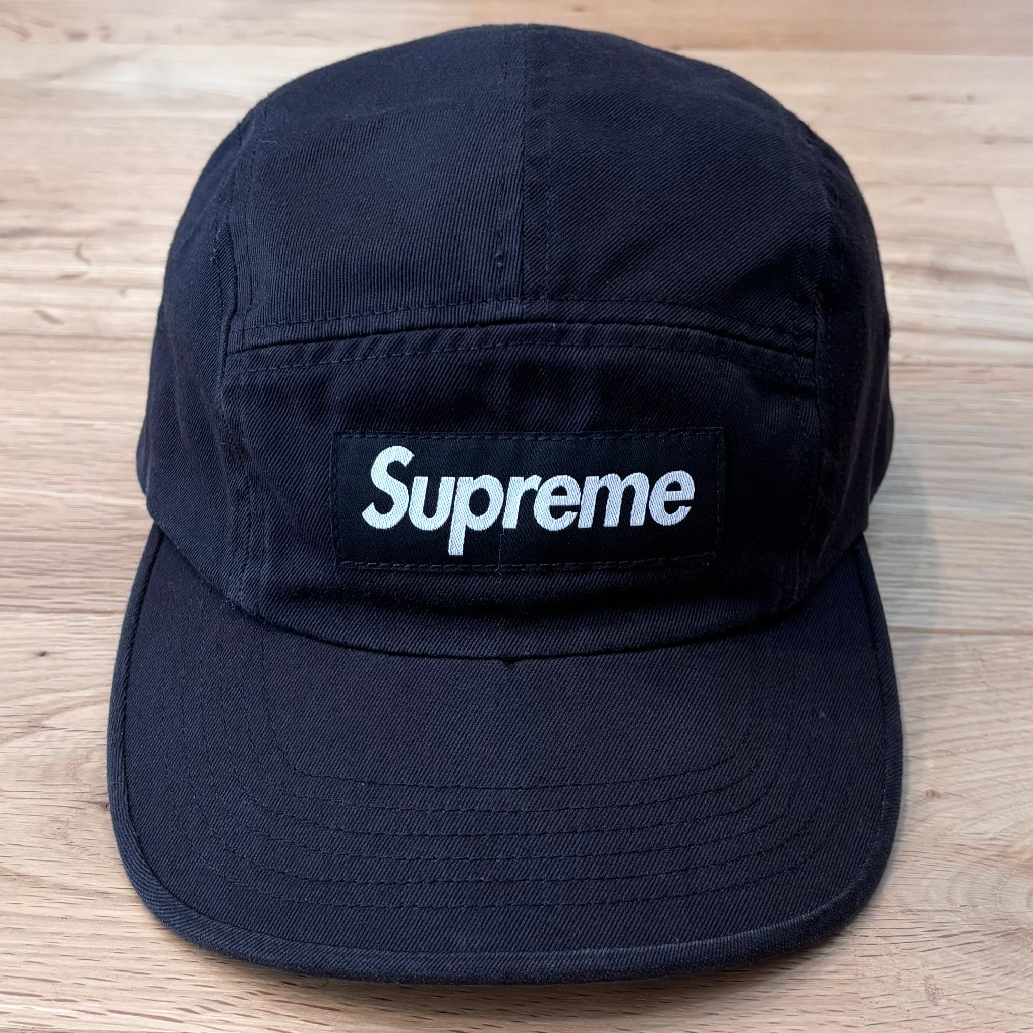 Supreme Washed Chino Twill Camp Cap "Black"(23FW)