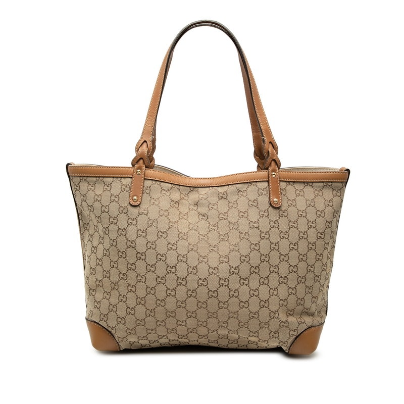 グッチ GGキャンバス トートバッグ ショルダーバッグ 247209 ベージュ ブラウン キャンバス レザー レディース GUCCI 【中古】