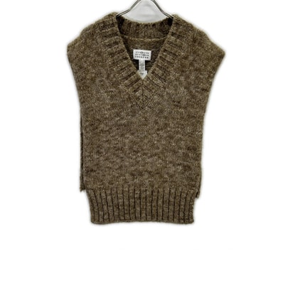 メゾンマルジェラ 22AW SI0TH0001 ベージュ ボタニカルダイ ニットタバード S