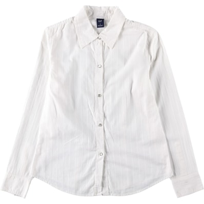 古着 ギャップ GAP 長袖 コットンストライプシャツ レディースS相当/eaa652812