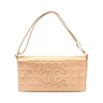 シャネル CHANEL チョコバー ショルダーバッグ バッグ レザー レディース ゴールド系 【中古】