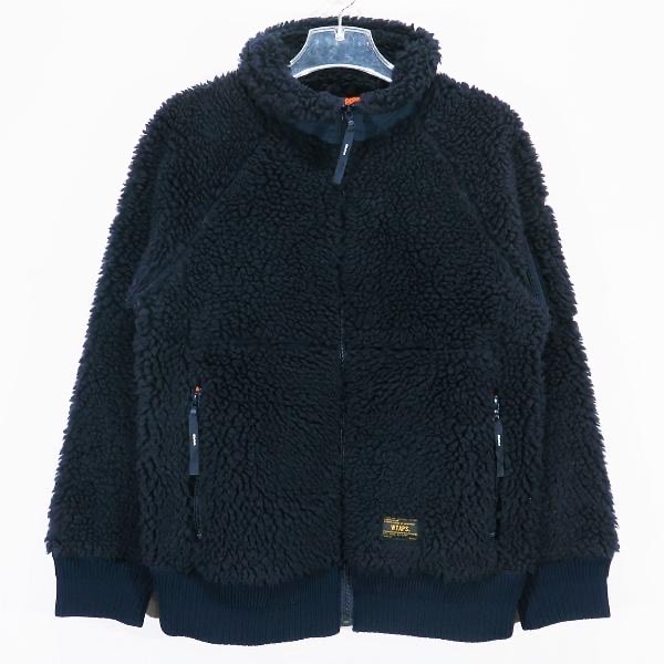 WTAPS ダブルタップス 14AW POLAR/JACKET.POLYESTER.BOA 142SHDT-JKM01 ポーラー ジャケット ポリエステル ボア ネイビー アウター フリース サイズ1(S)