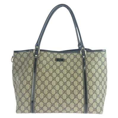 美品 GUCCI グッチ ベージュ ブラウン ゴールド金具 GGスプリームキャンバス トートバッグ ショルダーバッグ 506146 【中古】