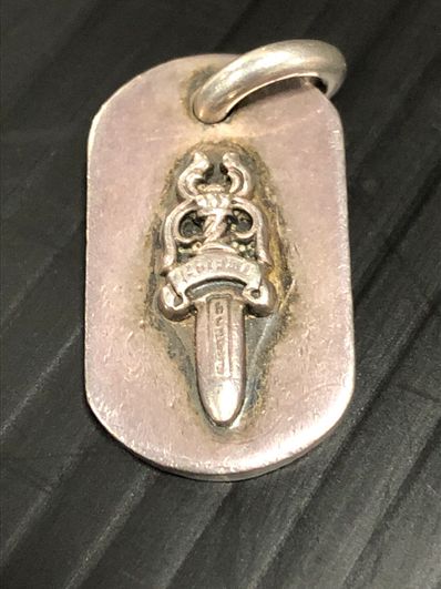 Chrome Hearts Dog Tag S Lazed Dagger "Silver"