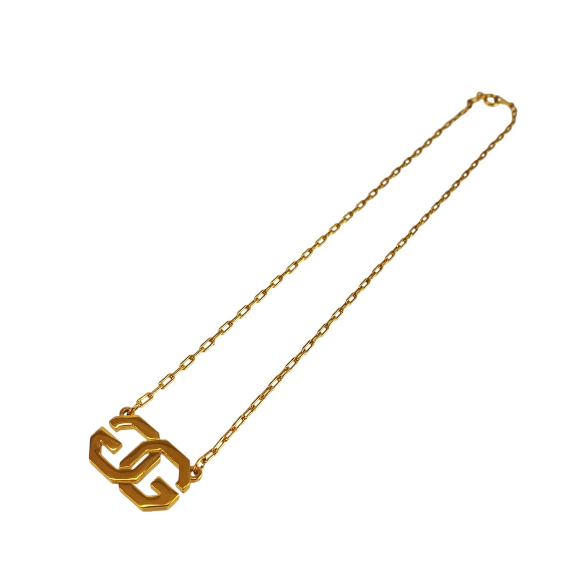 美品 Givenchy ジバンシー ヴィンテージ GGロゴ ゴールド メタル ネックレス ペンダント 1-0294766 【中古】