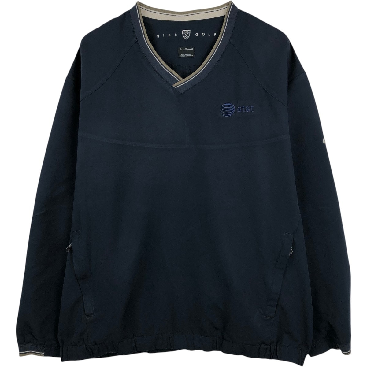 古着 ナイキ NIKE GOLF ゴルフ AT&T アドバタイジング Vネック ウォームアッププルオーバー メンズXL相当/eaa673426
