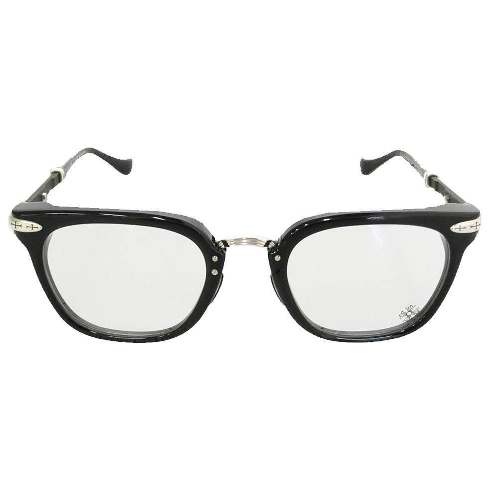 CHROME HEARTS クロムハーツ(原本無) TITANASLUVR BK/SS 眼鏡 メガネ アイウェア ブラック系 51□23 145【中古】