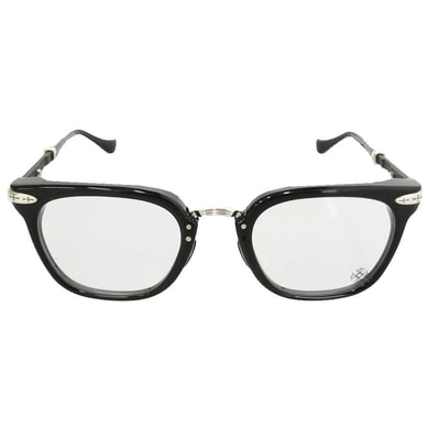 CHROME HEARTS クロムハーツ(原本無) TITANASLUVR BK/SS 眼鏡 メガネ アイウェア ブラック系 51□23 145【中古】