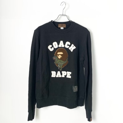 A BATHING APE × COACH Crew Neck Sweat Shirt "Black"