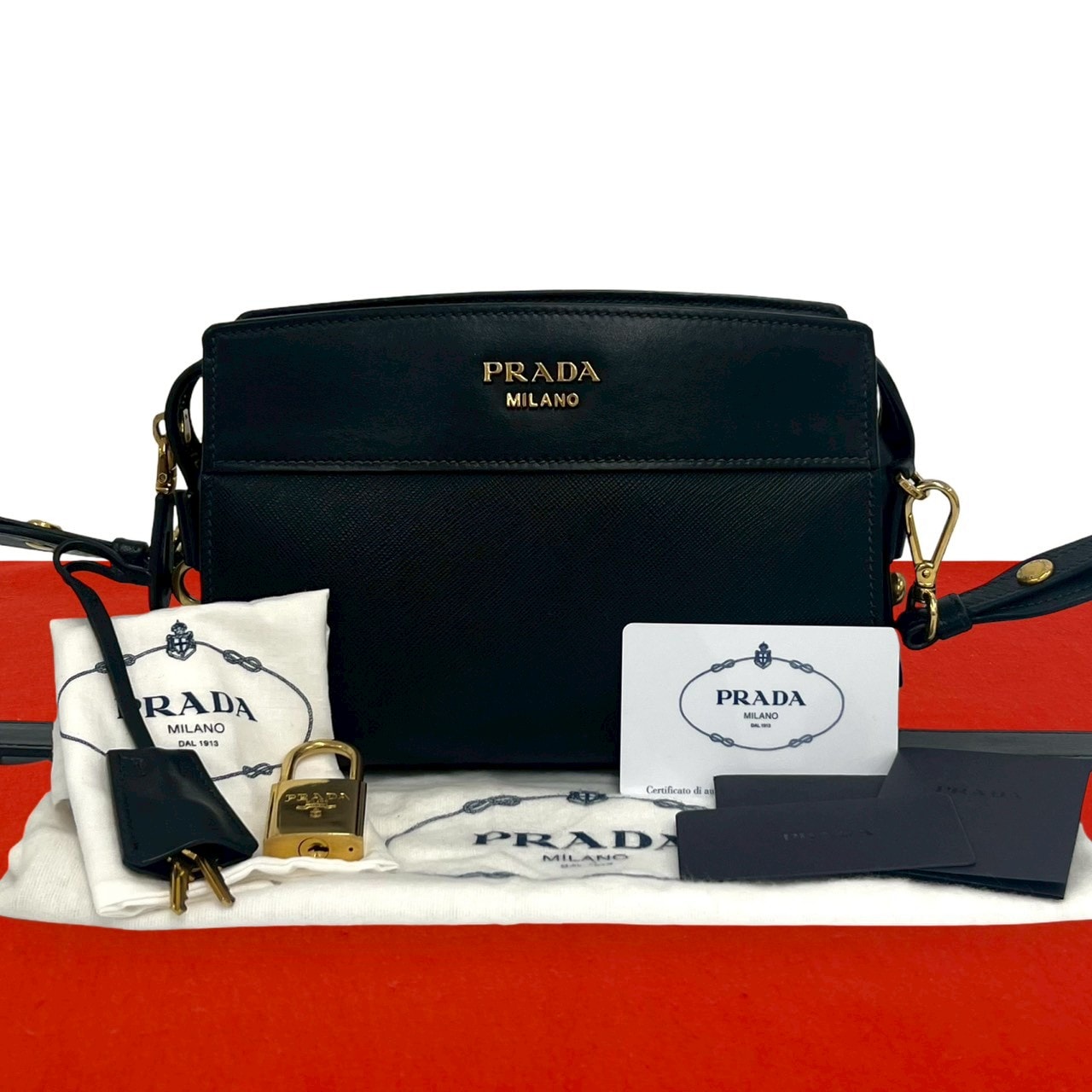 PRADA プラダ エスプラナード レザー ショルダーバッグ ブラック
 84965