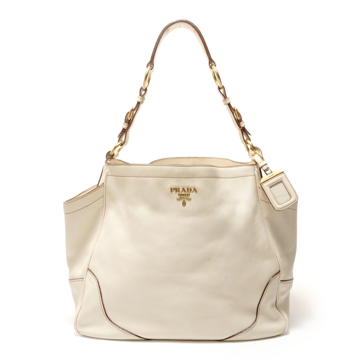 プラダ PRADA レザー ショルダーバッグ【中古】