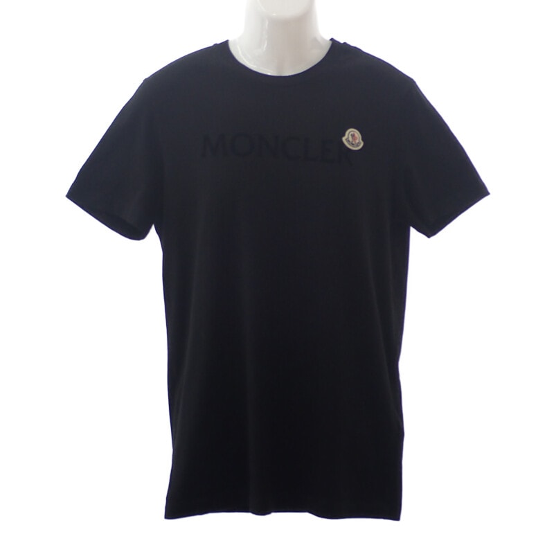 モンクレール ロゴ M 半袖Ｔシャツ ブラック メンズ【中古】【Aランク】