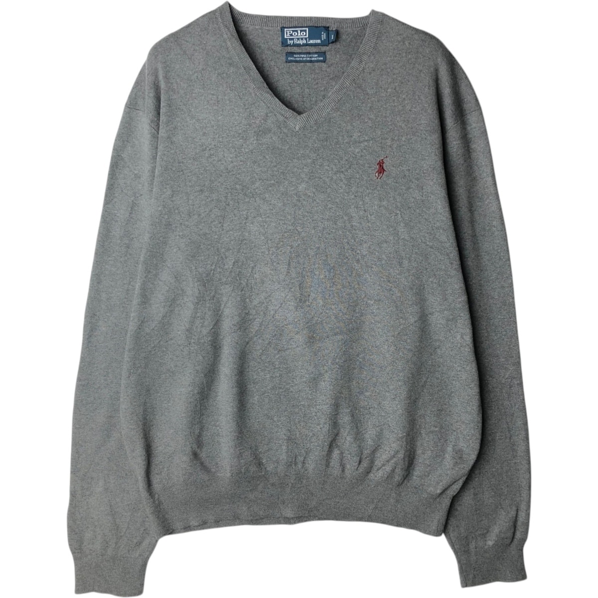 古着 ラルフローレン Ralph Lauren POLO by Ralph Lauren Vネック コットンニットセーター メンズL相当/eaa605047