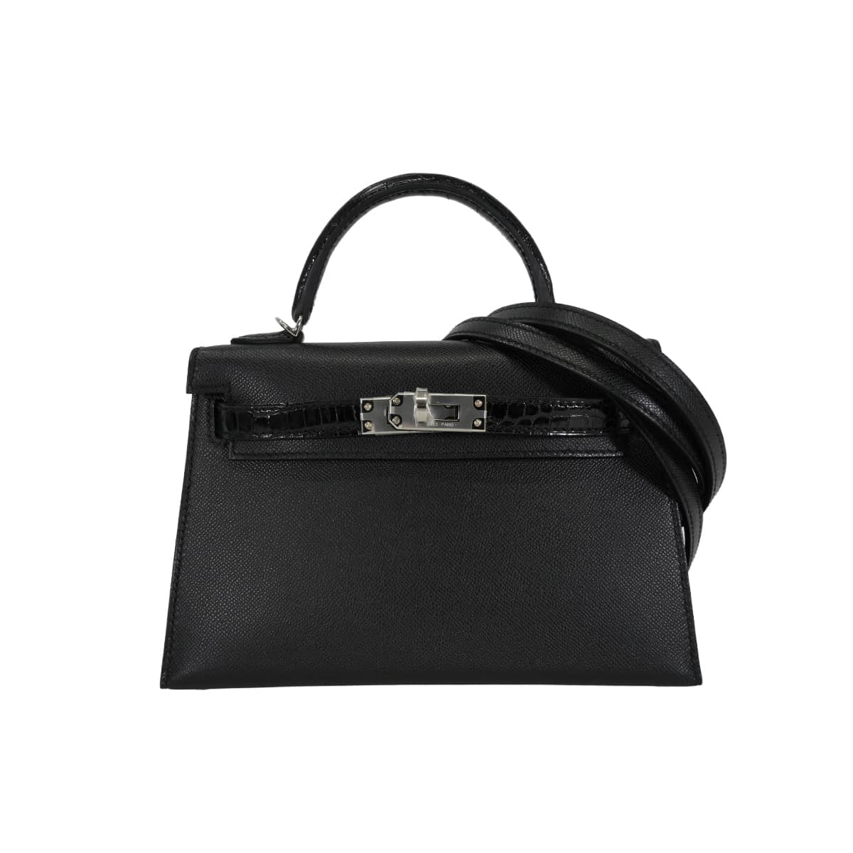 【恵比寿明治通り店】HERMES エルメス ショルダーバッグ ケリー ミニ ドゥ ケリー 20 タッチ 黒 (ブラック) ヴォーマダム/クロコダイル アリゲーター シルバー金具 K刻印 新品未使用