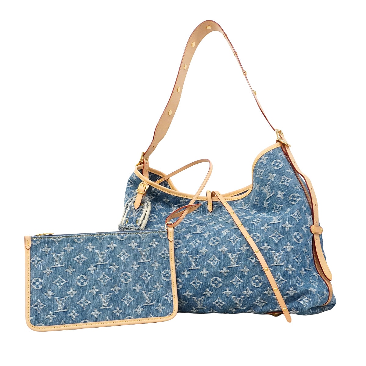 ★SALE【6hd3598】ルイヴィトン ショルダーバッグ モノグラム・デニム キャリーオールNM MM M46855 ブルー【中古】レディース