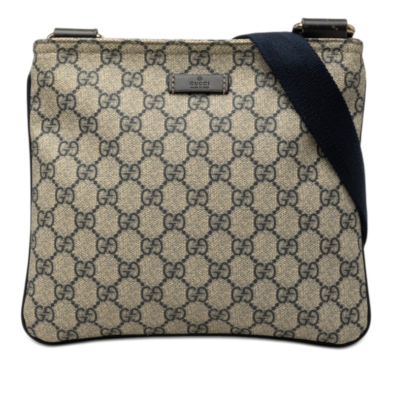 グッチ グッチシマ 斜め掛け ショルダーバッグ 201538 ベージュ ネイビー PVC レザー レディース GUCCI 【中古】