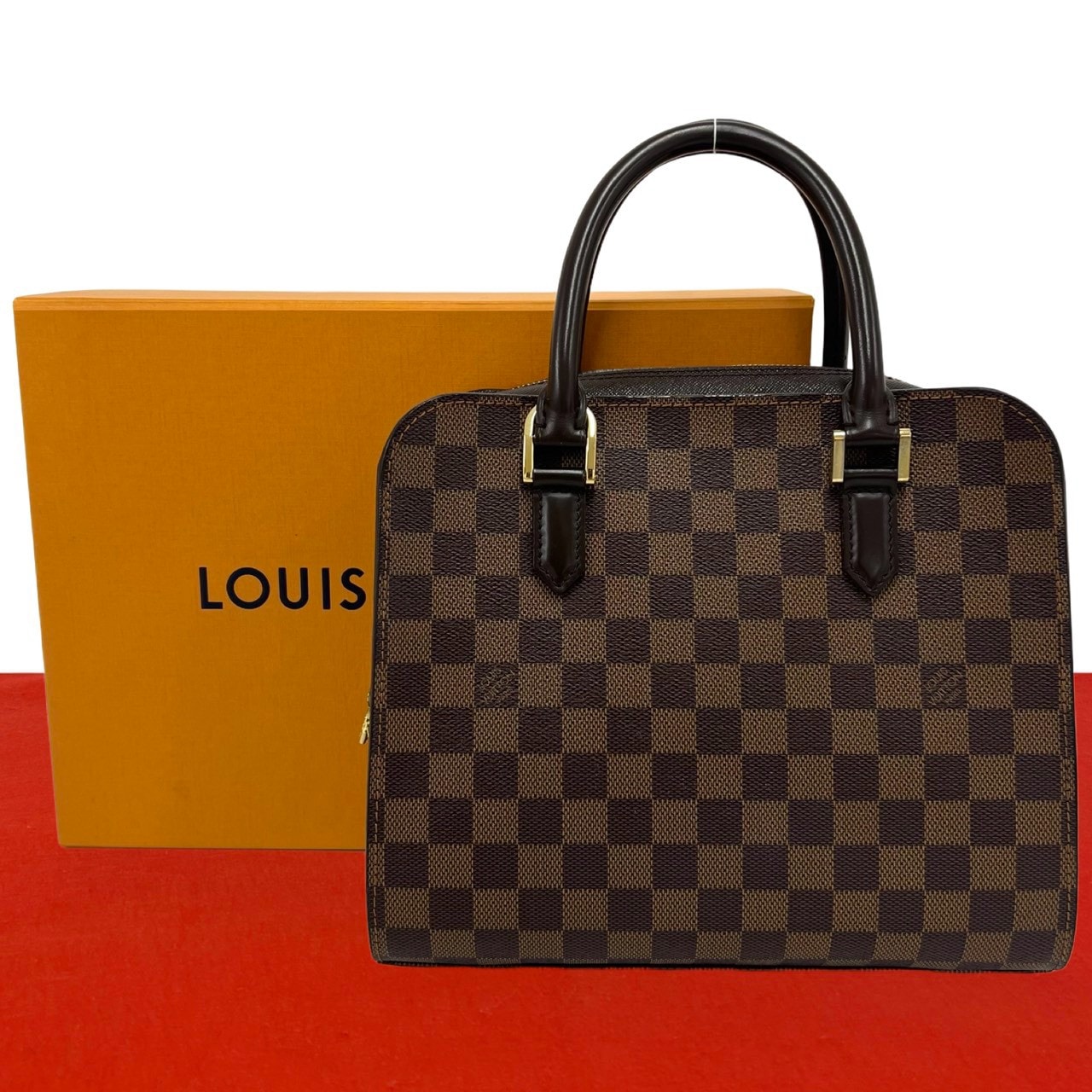 LOUIS VUITTON ルイヴィトン トリアナ ダミエ レザー PVC ハンドバッグ ブラウン
27190