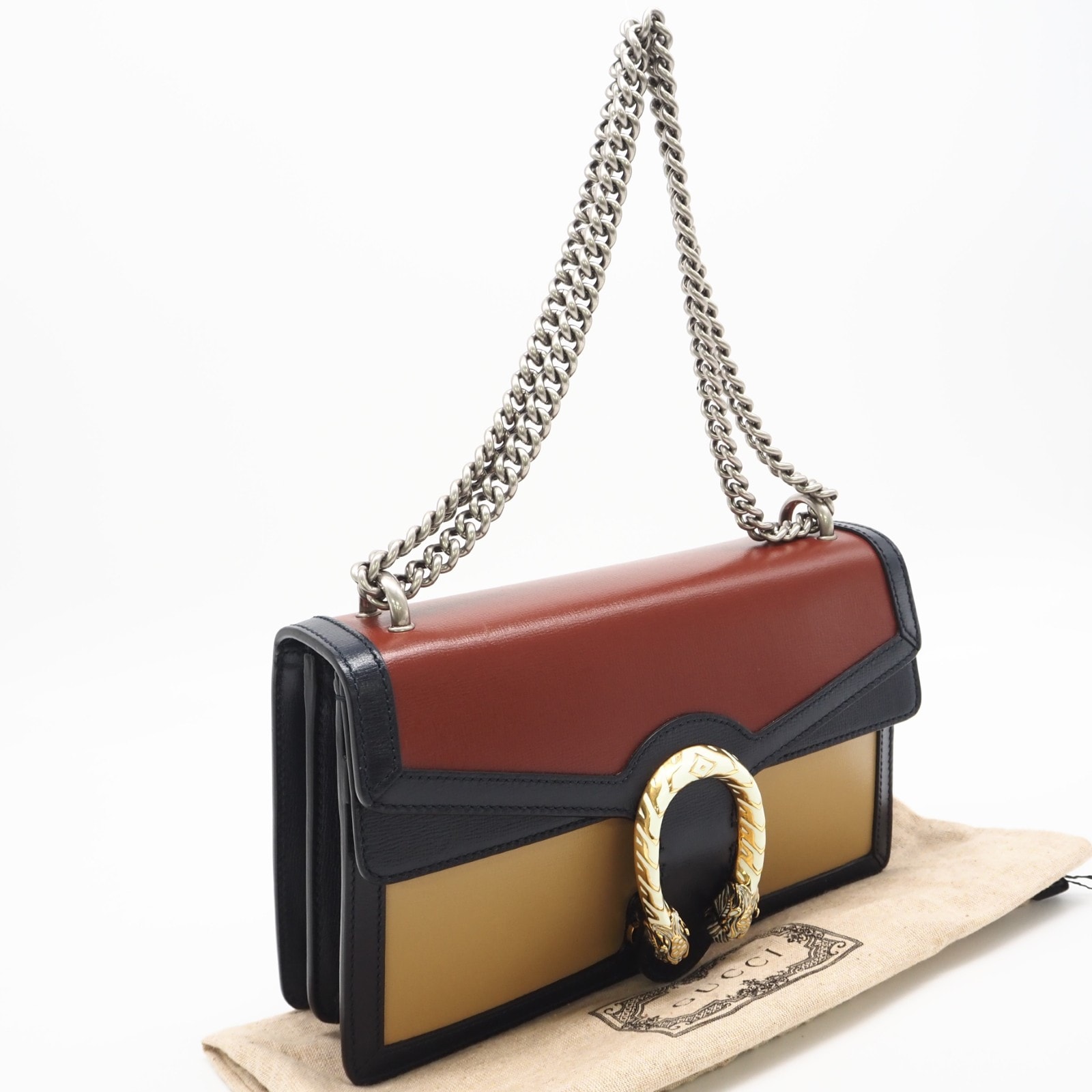 極美品 GUCCI グッチ オニュソス チェーンウォレット 400249 ショルダーバッグ マルチカラー レザー レディース