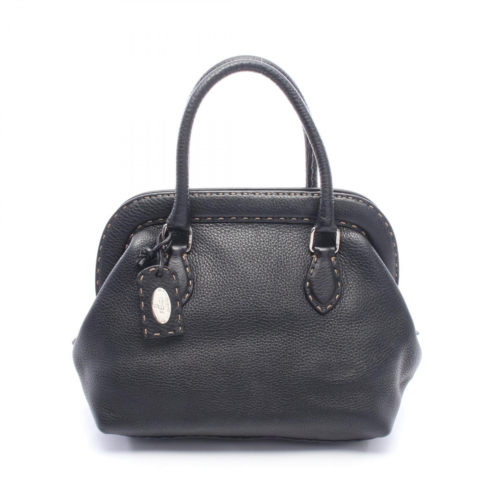 フェンディ FENDI セレリア ドクターズバッグ ハンドバッグ バッグ レザー レディース ブラック系 【中古】