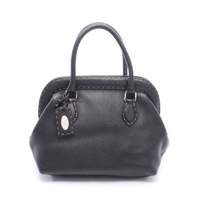 フェンディ FENDI セレリア ドクターズバッグ ハンドバッグ バッグ レザー レディース ブラック系 【中古】