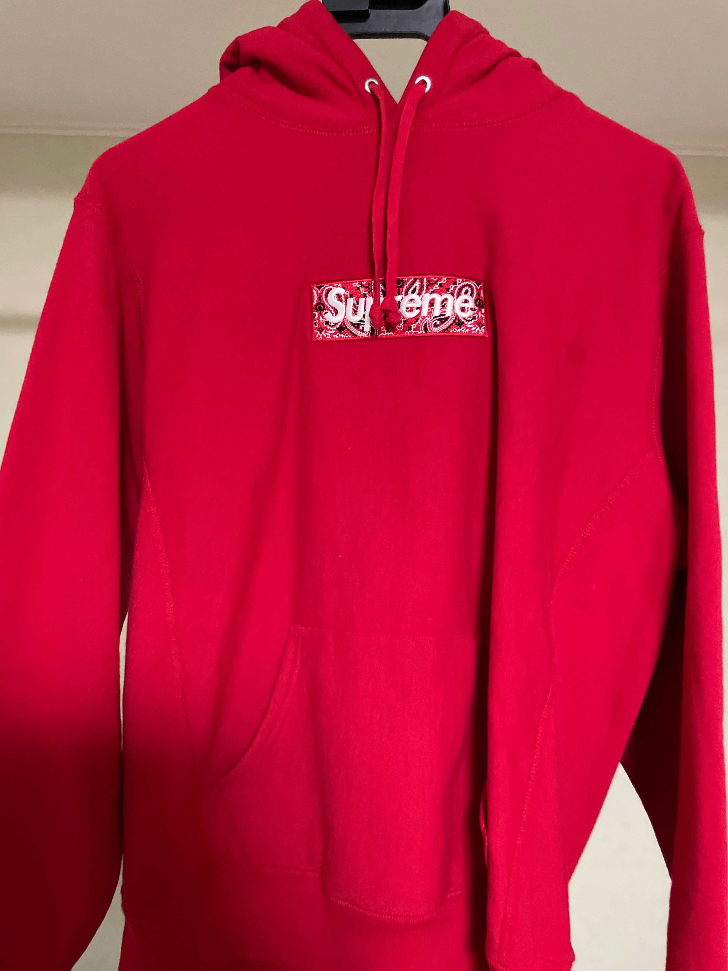 Supreme Bandana Box Logo Hooded Sweatshirt "Red"