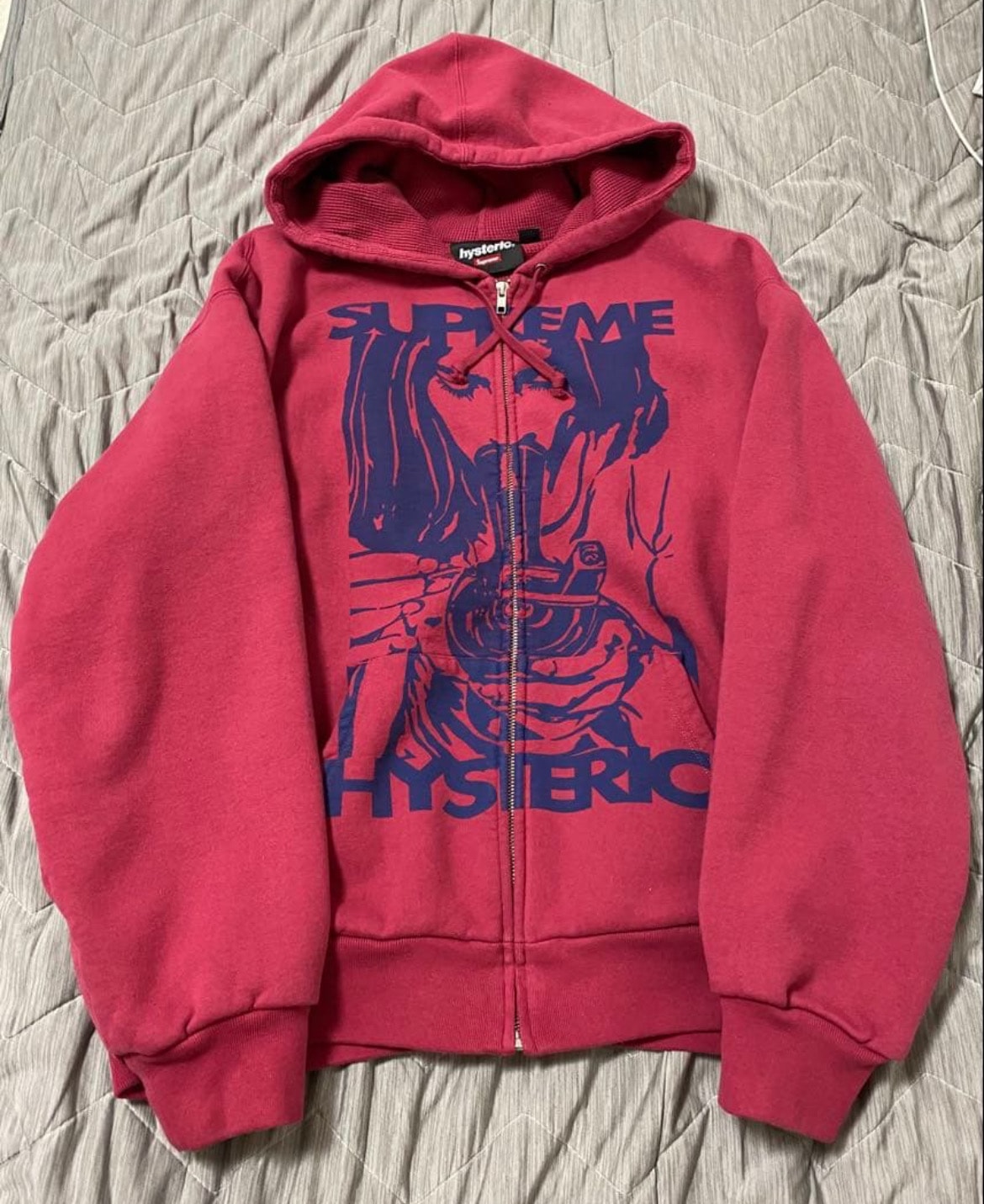 Supreme x HYSTERIC GLAMOUR Thermal Lined Zip Up Hooded Sweatshirt "Red"