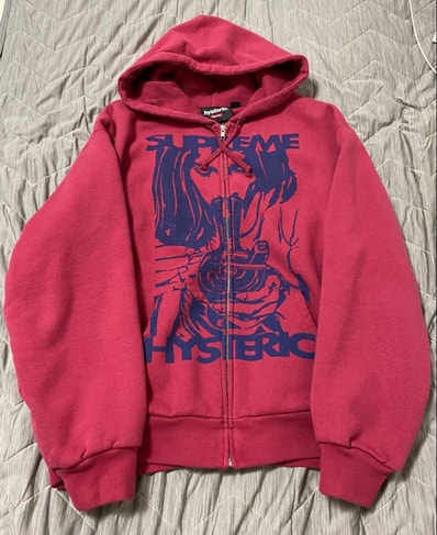 Supreme x HYSTERIC GLAMOUR Thermal Lined Zip Up Hooded Sweatshirt "Red"