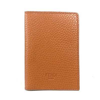 フェンディ FENDI ロゴ パスポートカバー ステーショナリー パスポートケース レザー ブラウン 新品同様