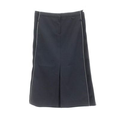 【中古】ディーゼル DIESEL O-CARY ポリエステルウール ミディアム スカート ブラック【サイズ40】【レディース】