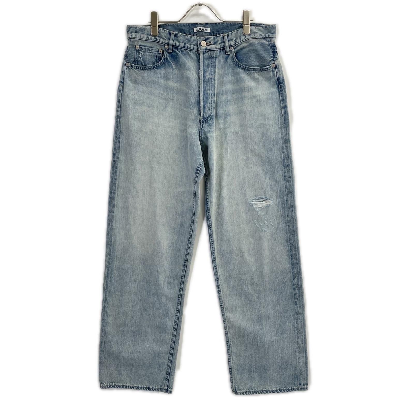 オーラリー 26年製 FADED SELVEDGE LIGHT DENIM WIDE PANTS 32