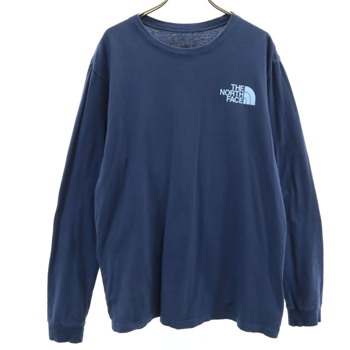 THE NORTH FACE ノースフェイス バックプリント 長袖 Tシャツ M ネイビー AXEV388 アウトドア ロンT