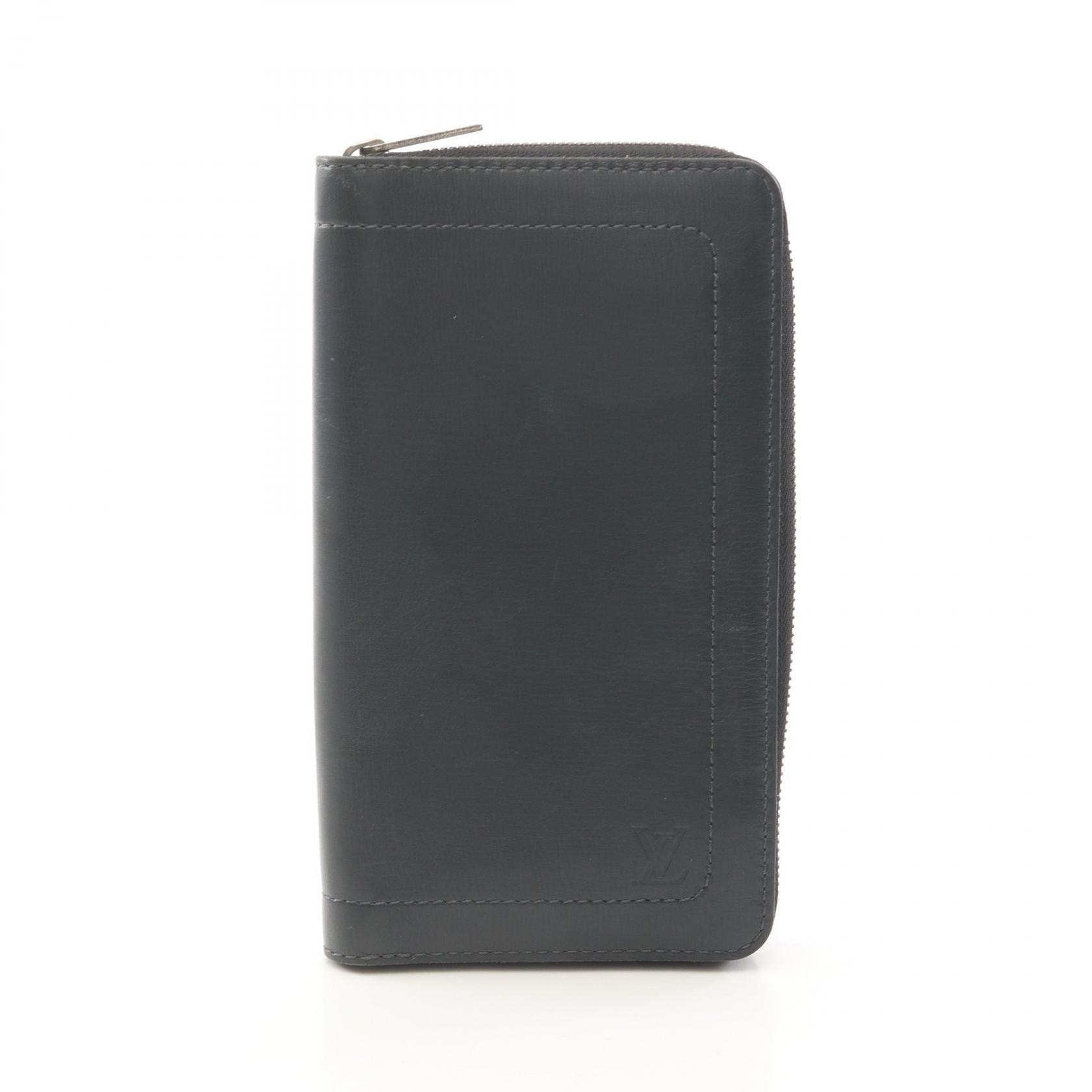 ルイ・ヴィトン LOUIS VUITTON ジッピーオーガナイザー ラウンド長財布 財布 レザー ユタ メンズ ブラック系 M97026 【中古】