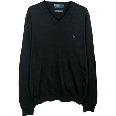 古着 ラルフローレン Ralph Lauren POLO by Ralph Lauren Vネック ピマコットンニットセーター メンズM相当/eaa627562