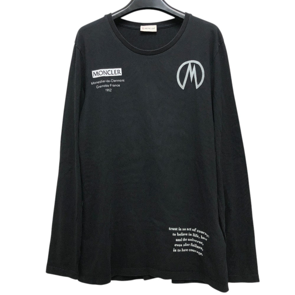 モンクレール MONCLER T-SHIRT アパレル ロンT クルーネック トップス ロングTシャツ コットン ブラック
