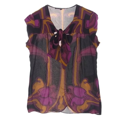 GUCCI グッチ その他トップス 347381 シルク ノースリーブ ブラウス カットソー トップス マルチカラー系 36【中古】