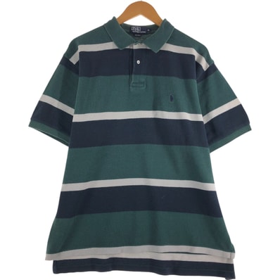 古着 ラルフローレン Ralph Lauren POLO by Ralph Lauren ボーダー柄 半袖 ポロシャツ メンズXL相当/eaa559683