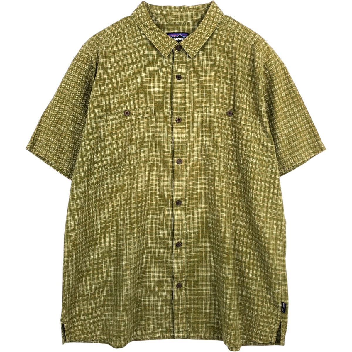 古着 パタゴニア Patagonia 53139SP21 バックステップシャツ チェック柄 半袖 オーガニックコットン×ヘンプシャツ ボックスシャツ メンズXXL相当/eaa623543