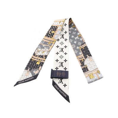 ルイ・ヴィトン LOUIS VUITTON バンドー BB レッツ ゴー スカーフ 衣料品 シルク ノワール レディース ブラック系 / ホワイト系 / マルチカラー M76442 【中古】