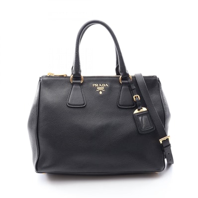 プラダ PRADA VIT.DAINO 2WAY ハンドバッグ バッグ レザー レディース ブラック系 【中古】