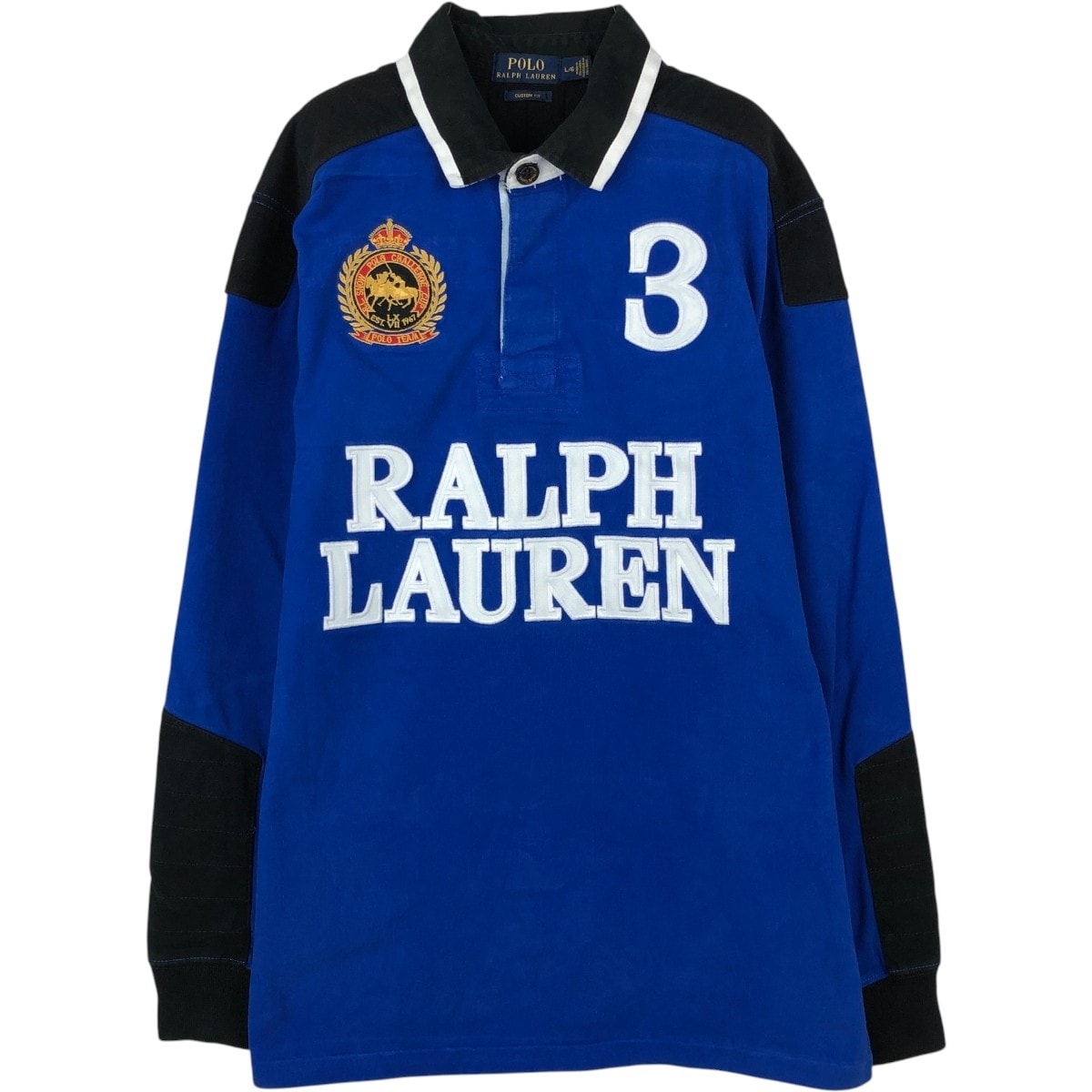 古着 ラルフローレン Ralph Lauren POLO RALPH LAUREN CUSTOM FIT ダブルポニー 長袖 ラガーシャツ メンズL相当/eaa670882