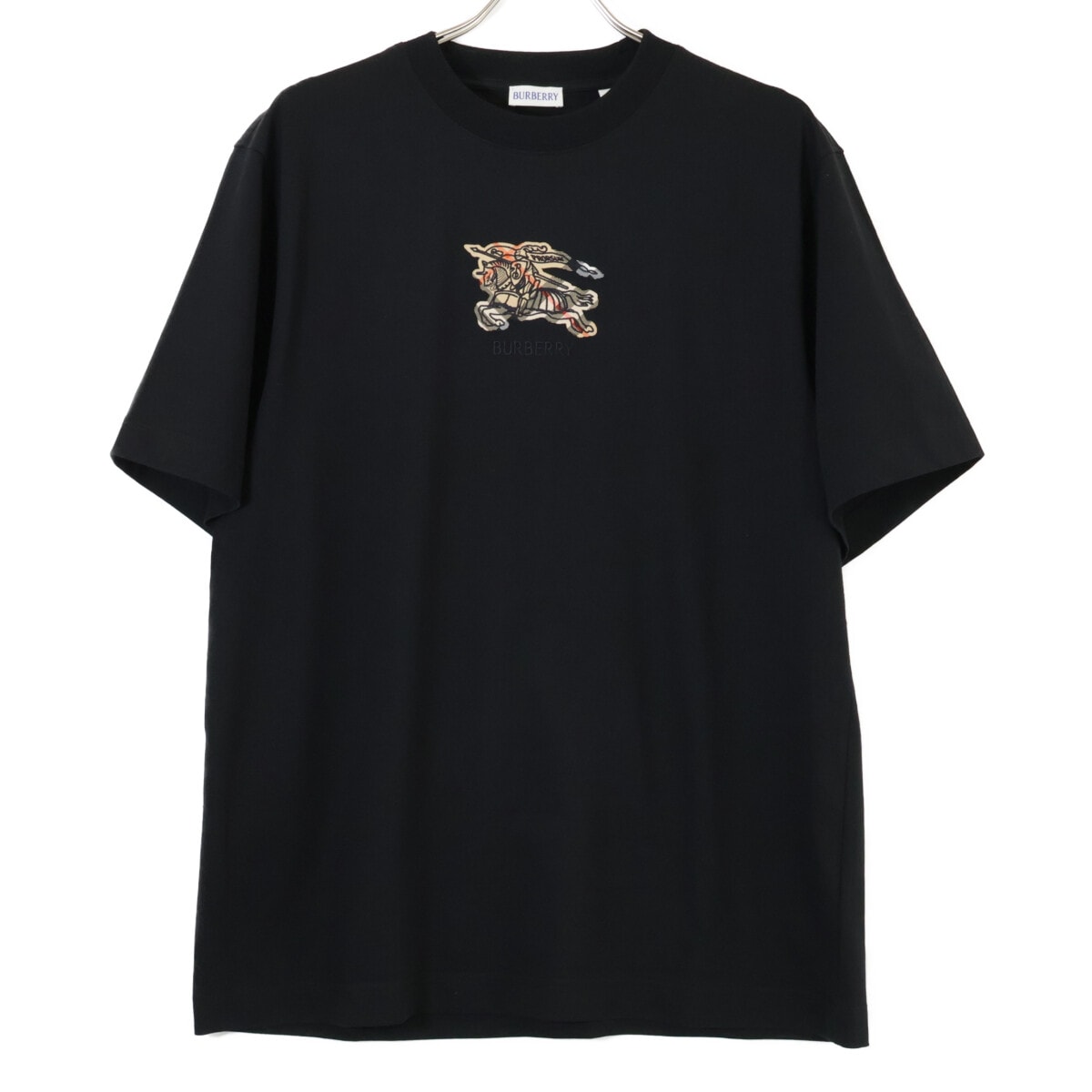 バーバリー 8116169 ブラック エクエストリアンナイトロゴTシャツ XL
